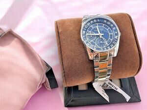 NWT Michael Kors MK6195 Chronograph Watch Two-Tone Silver Gold NIB